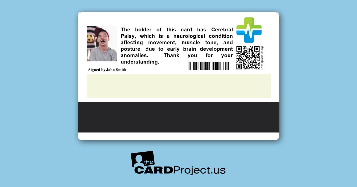 Premium Cerebral Palsy Medical Card (REAR)